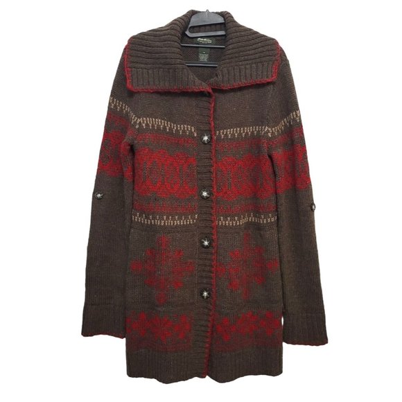 Eddie Bauer Sweaters - EDDIE BAUER Southwest Cardigan Aztec Long Duster Sweater